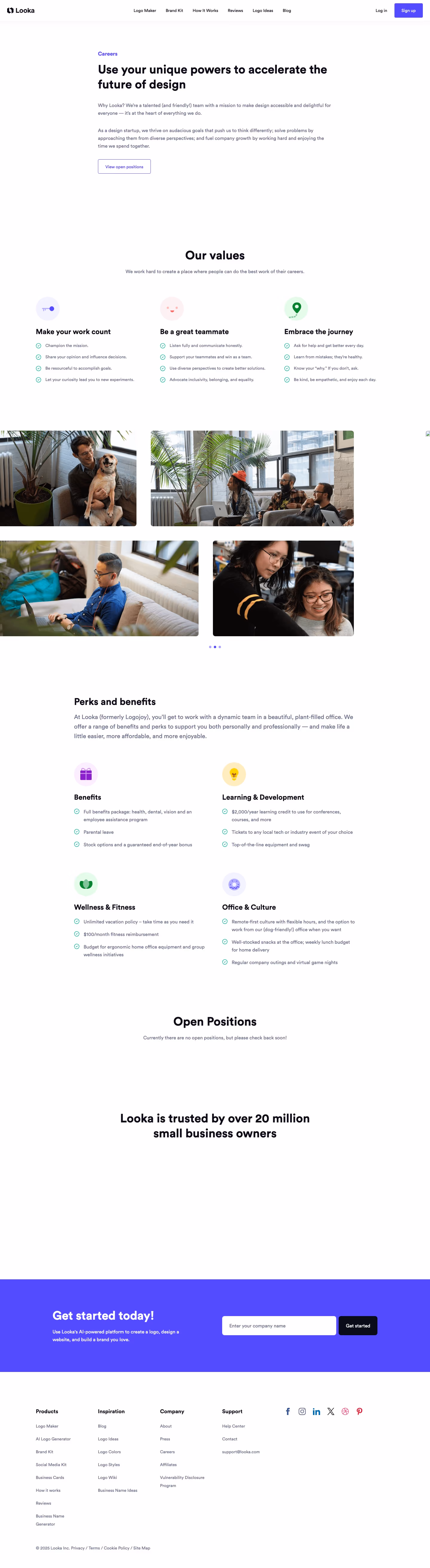 Looka careers page design — Graphics & Design