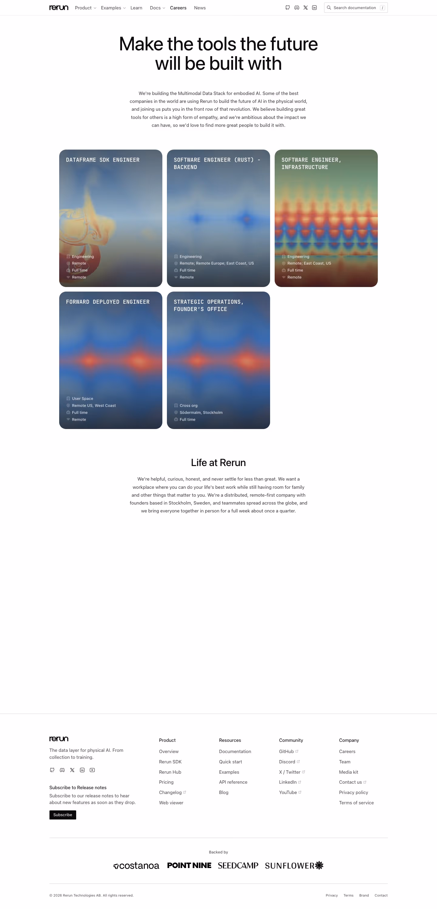 Rerun careers page design — Infrastructure