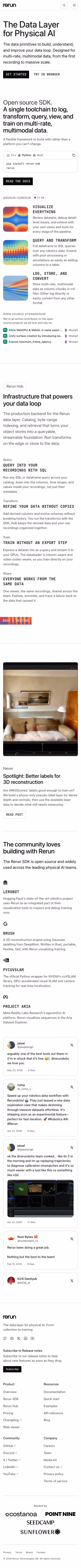 Rerun mobile design — Infrastructure