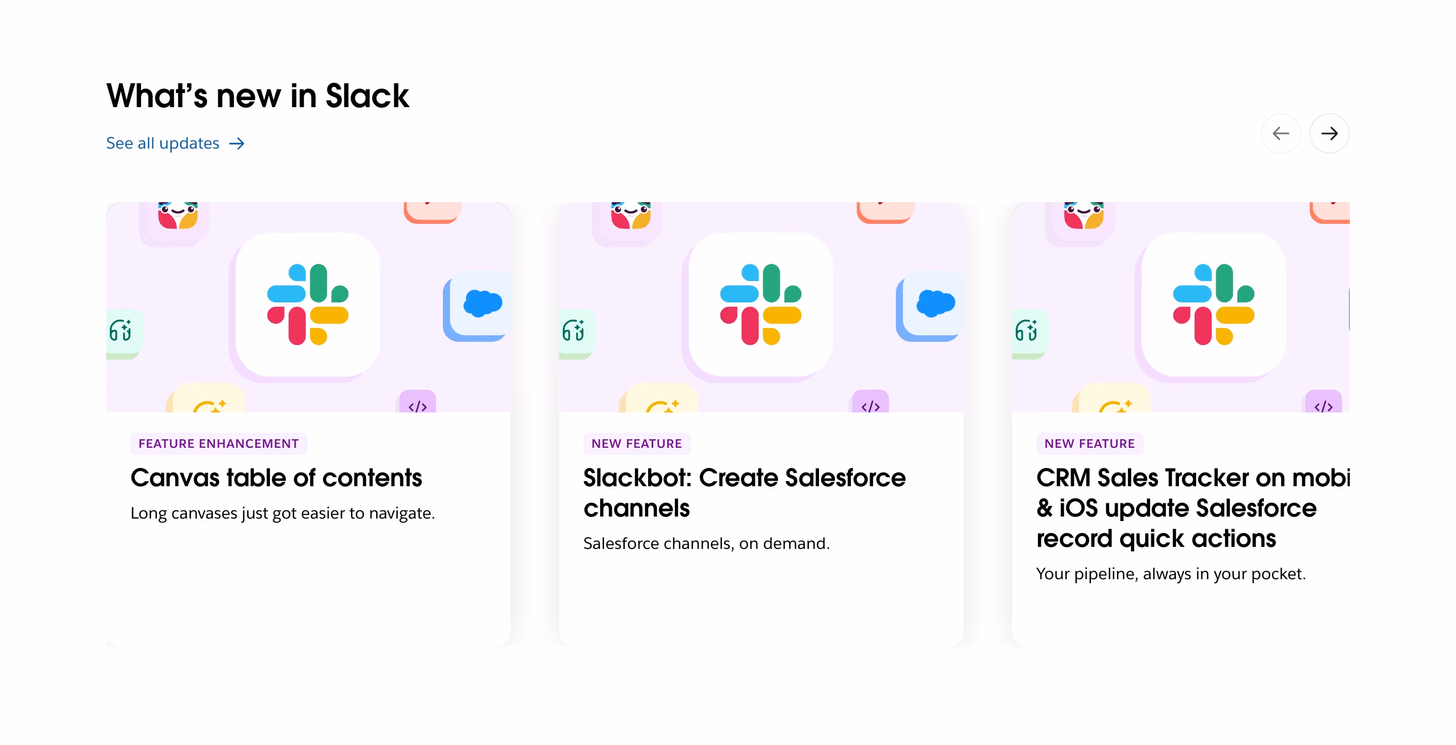 Slack Features section design