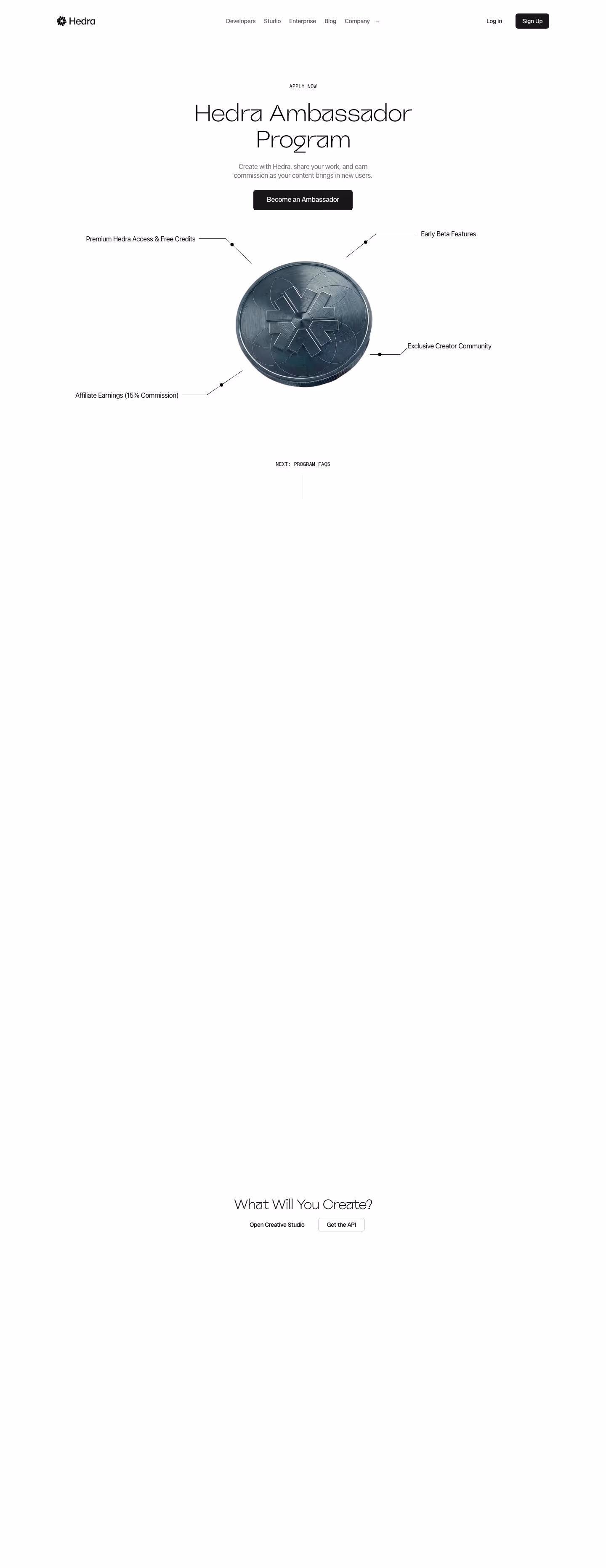Hedra affiliate page design — Graphics & Design