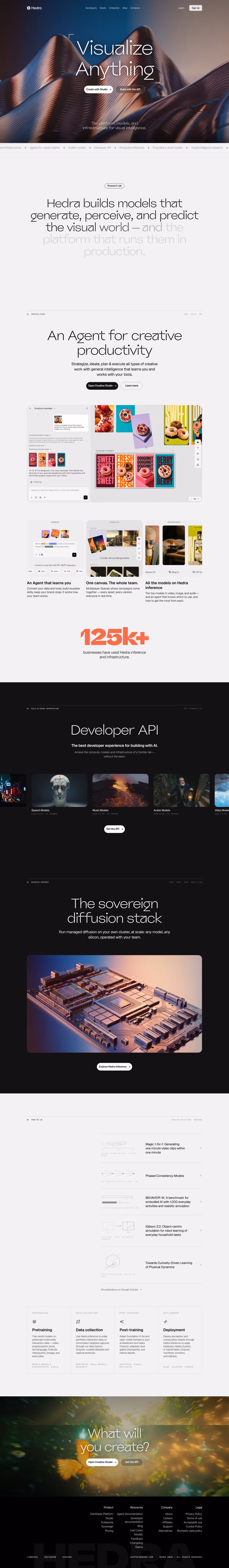 Hedra landing page design — Graphics & Design