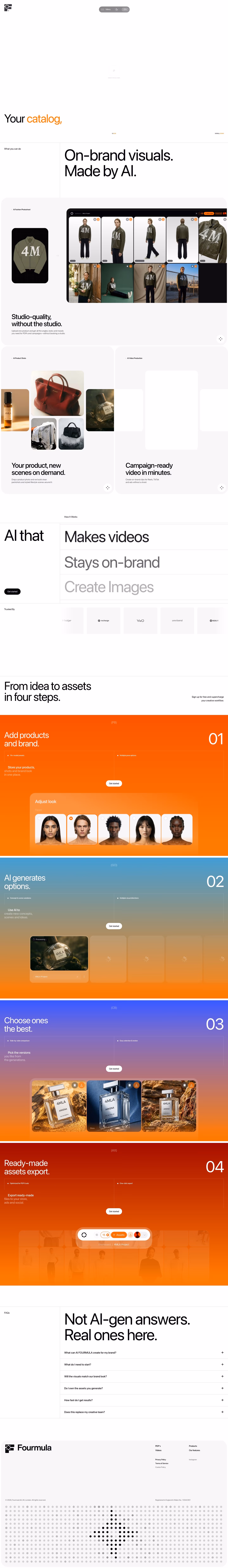 Fourmula landing page design — AI
