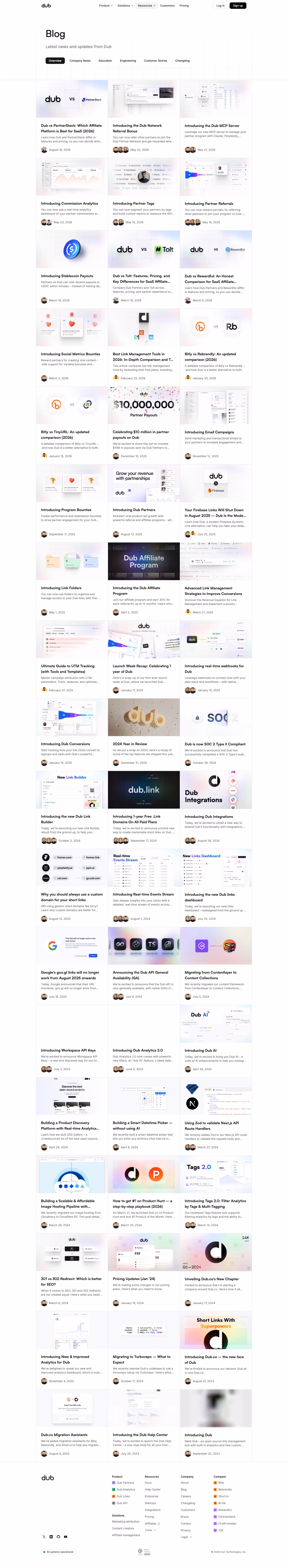 Dub Blog pages section design