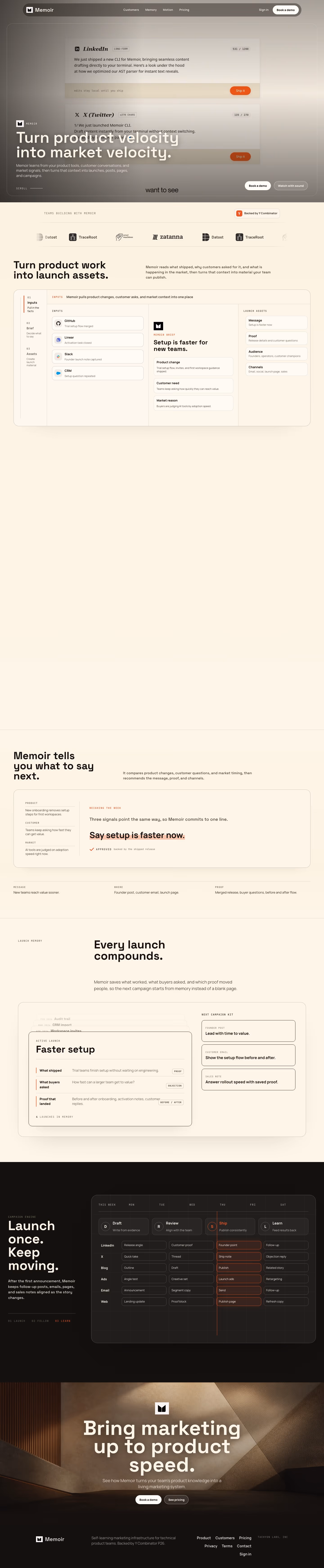 Trymemoir landing page design — Marketing