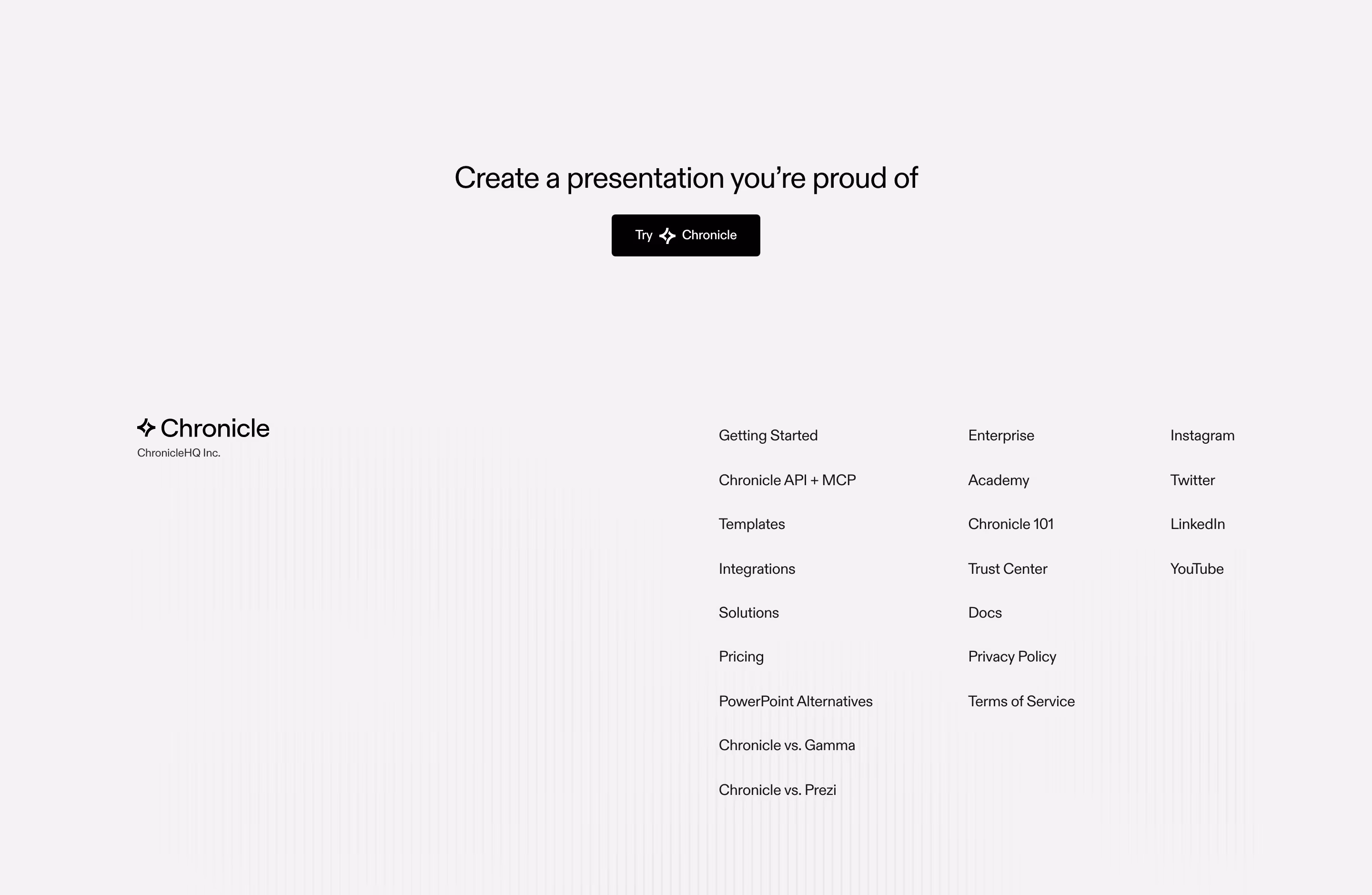 Chronicle Footers section design