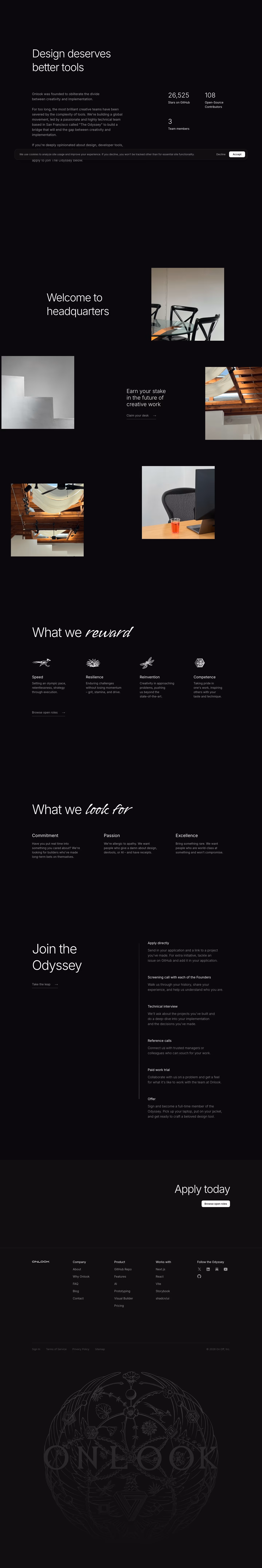 Onlook About Us section design