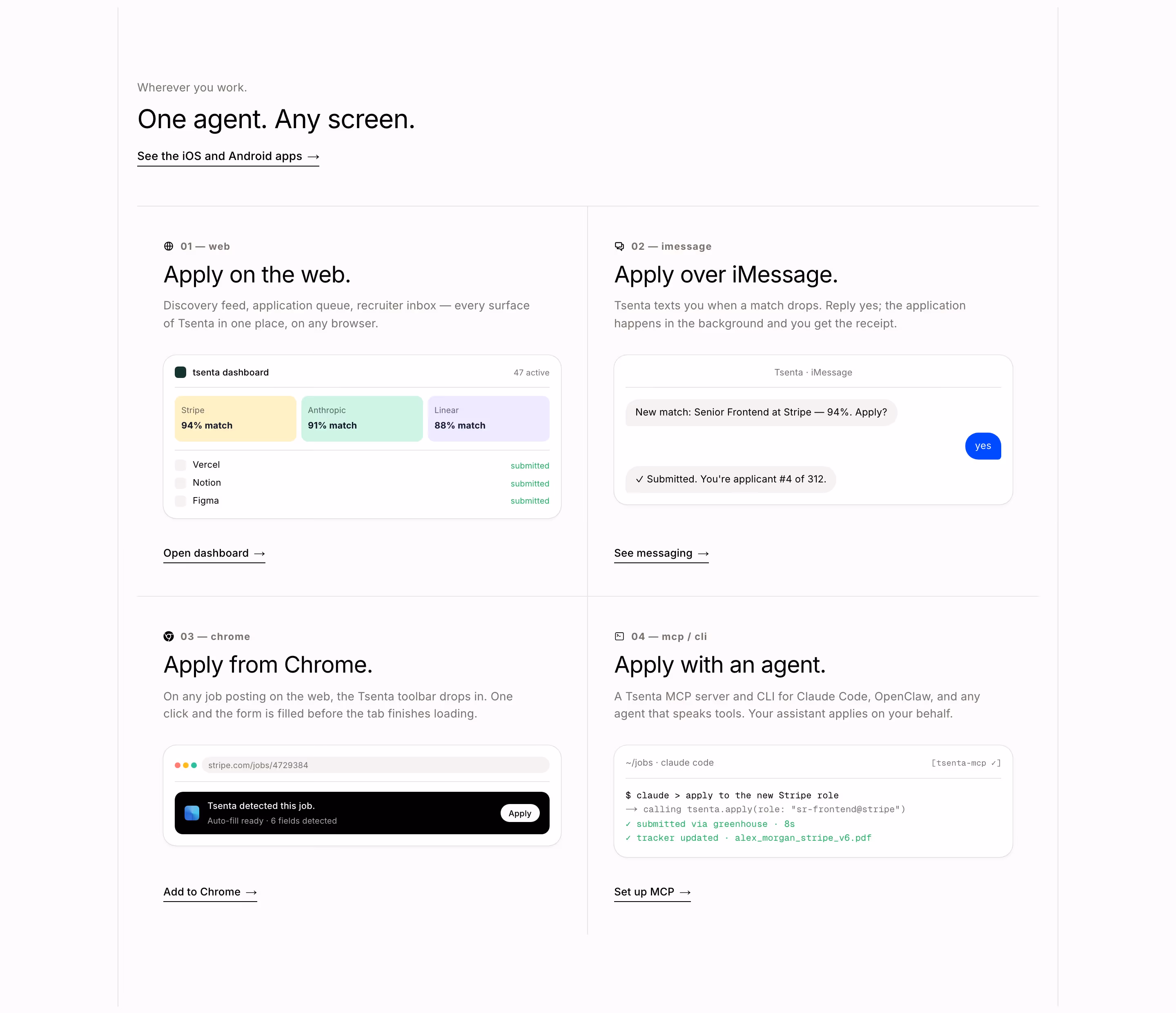 Tsenta feature design — HR