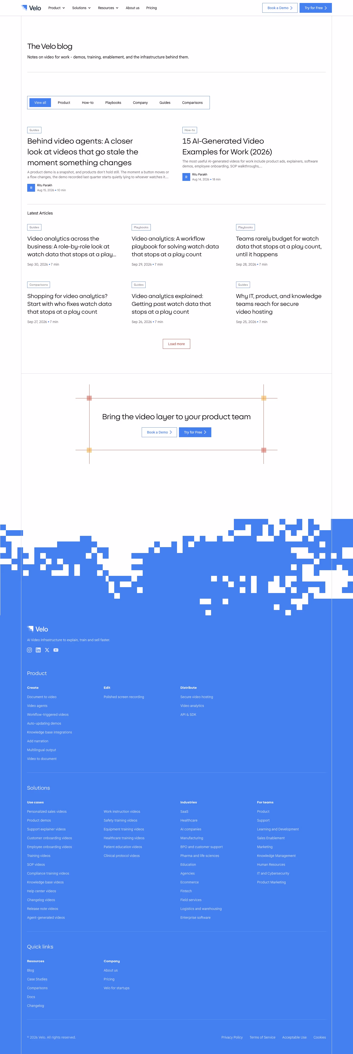 Usevelo blog page design — Infrastructure
