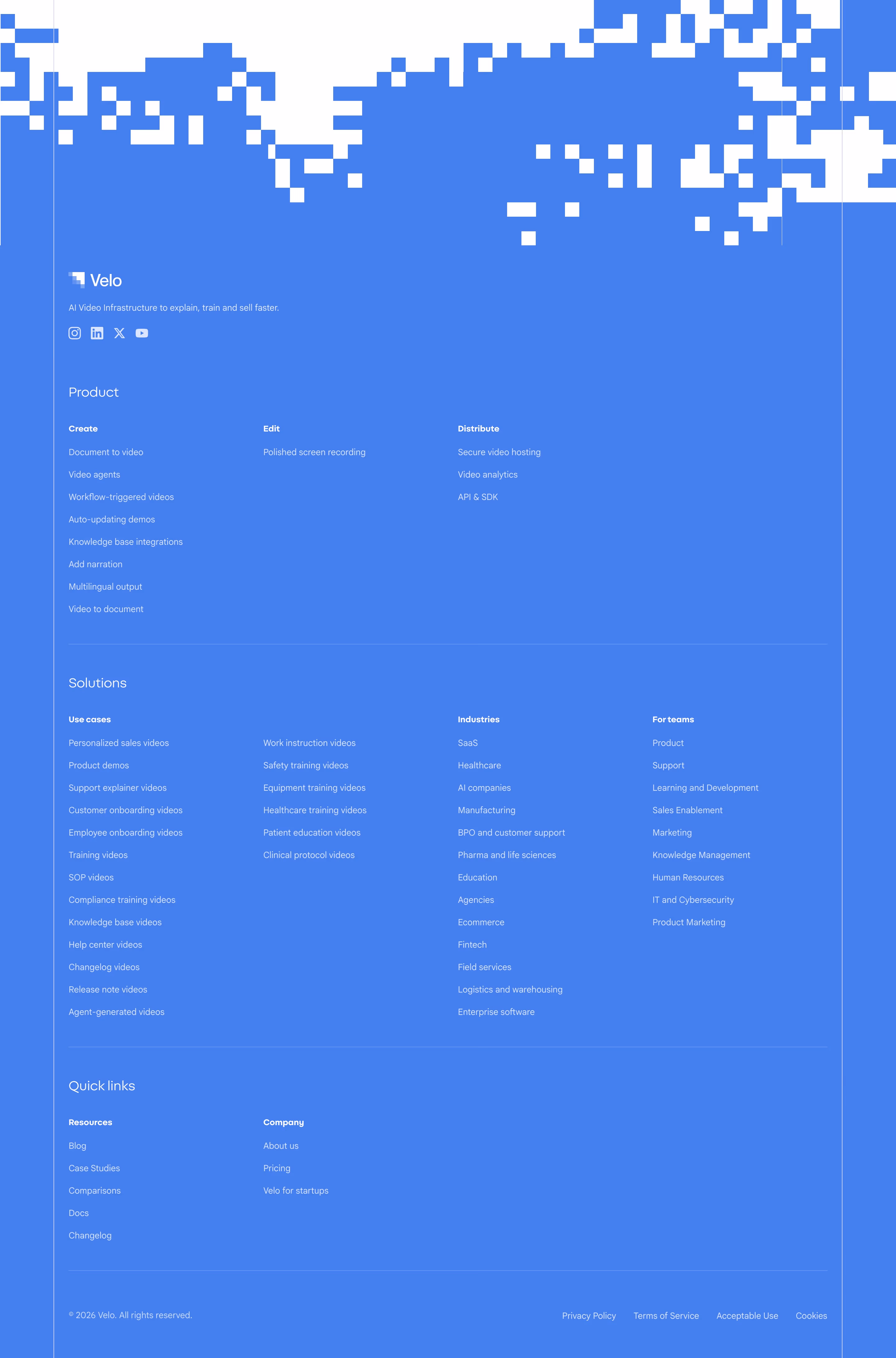 Usevelo Footers section design
