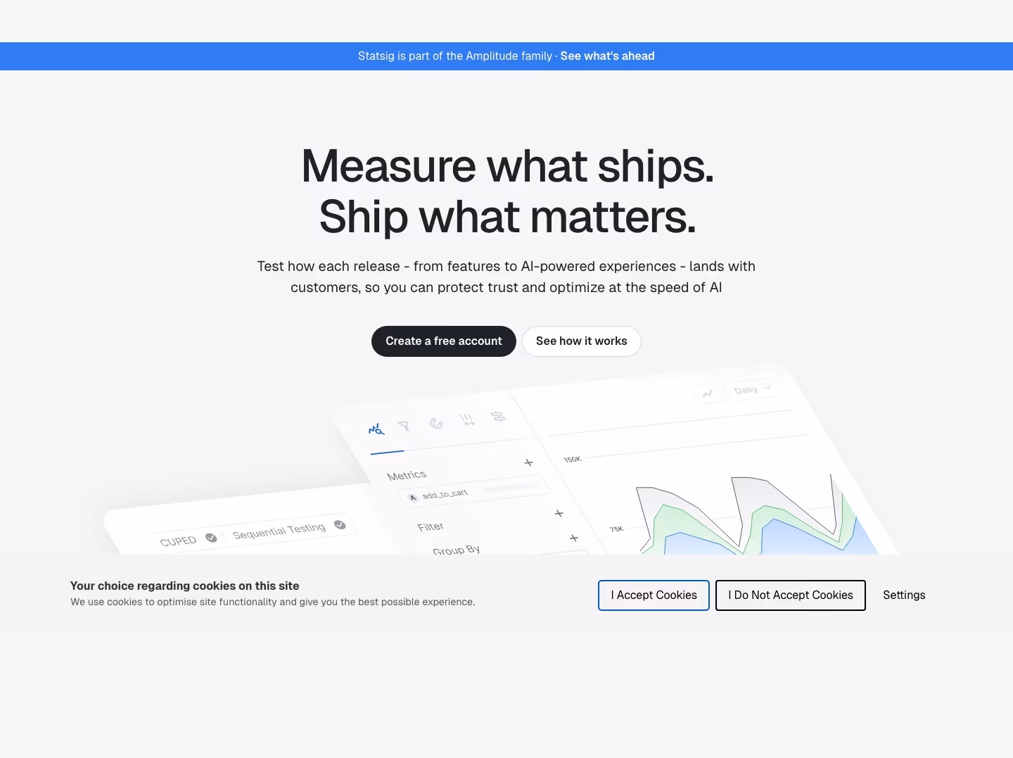 Statsig landing page design — Analytics