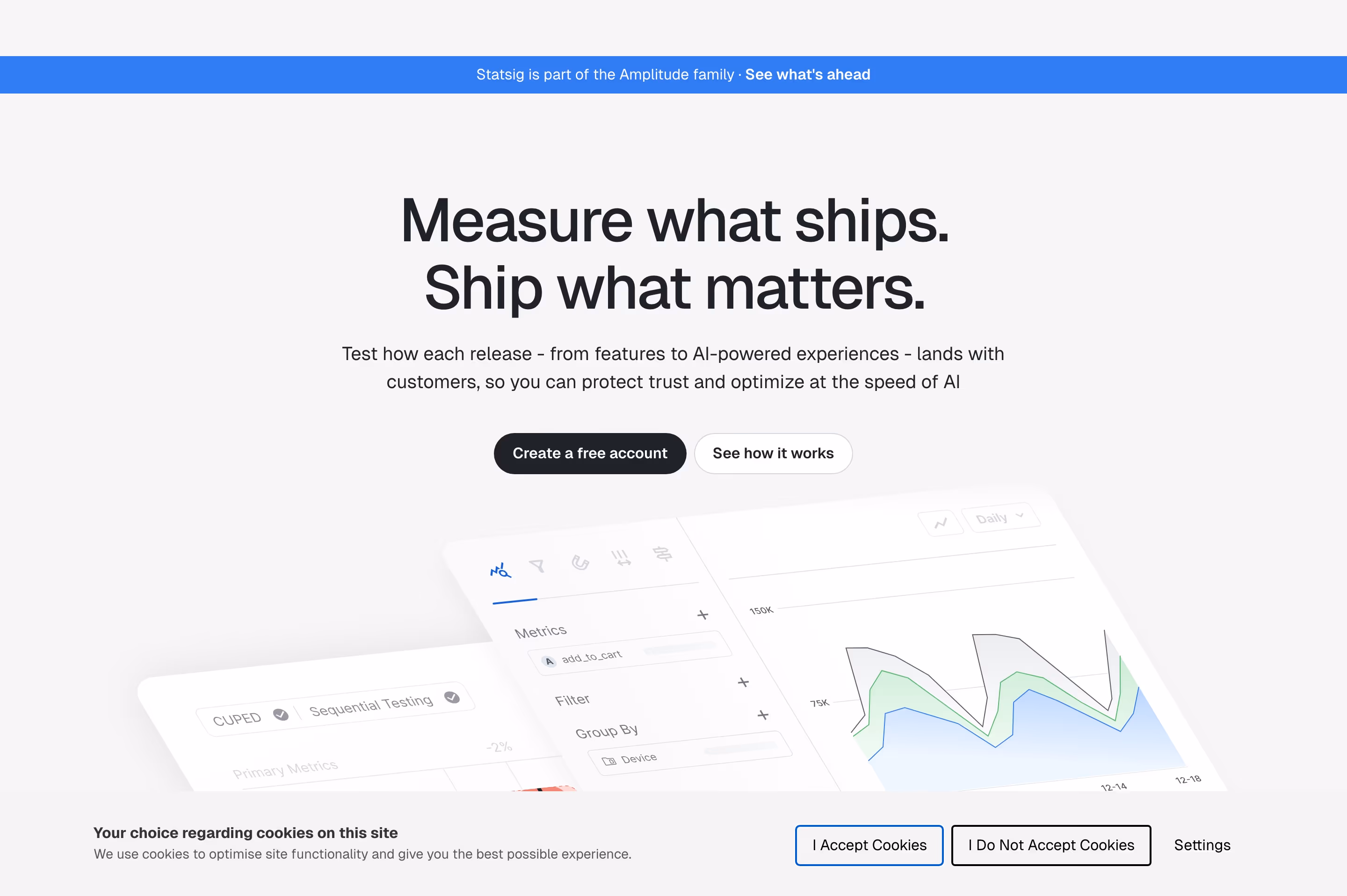 Statsig Heroes section design