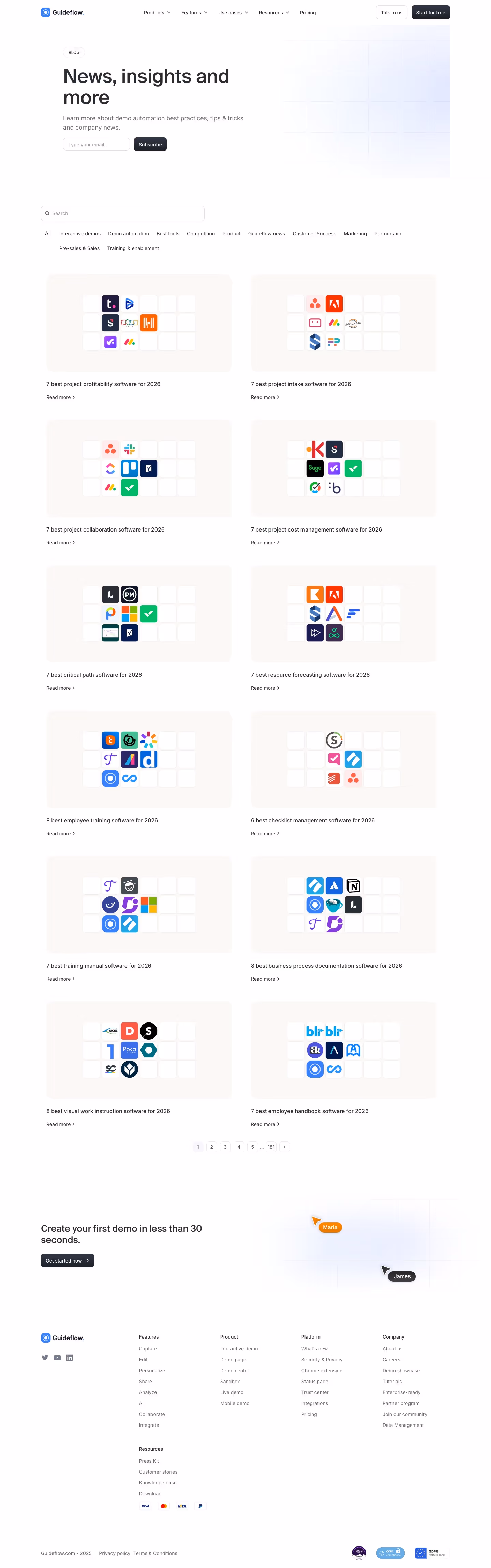 Guideflow blog page design — Sales & Support