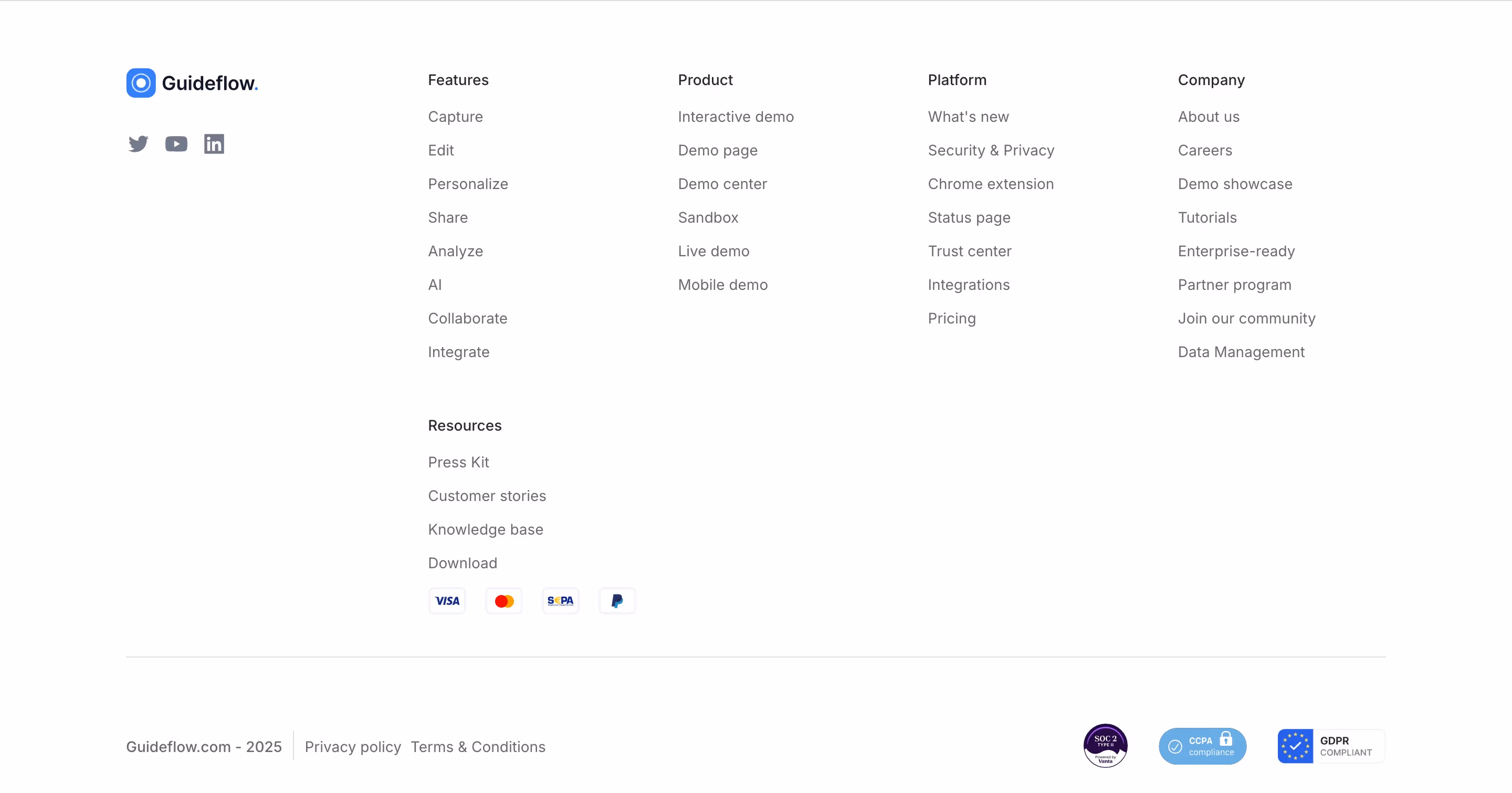 Guideflow Footers section design