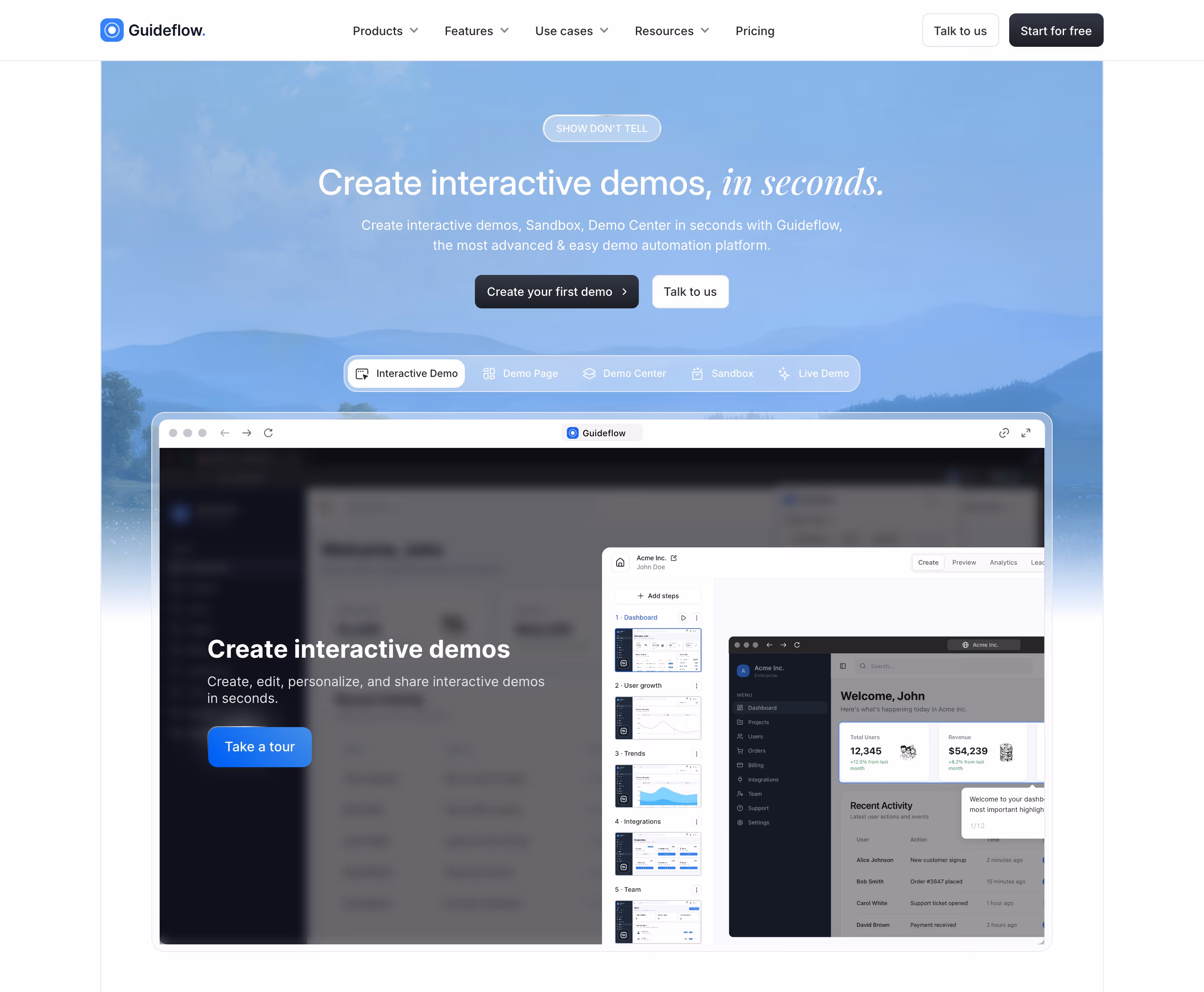 Guideflow Heroes section design