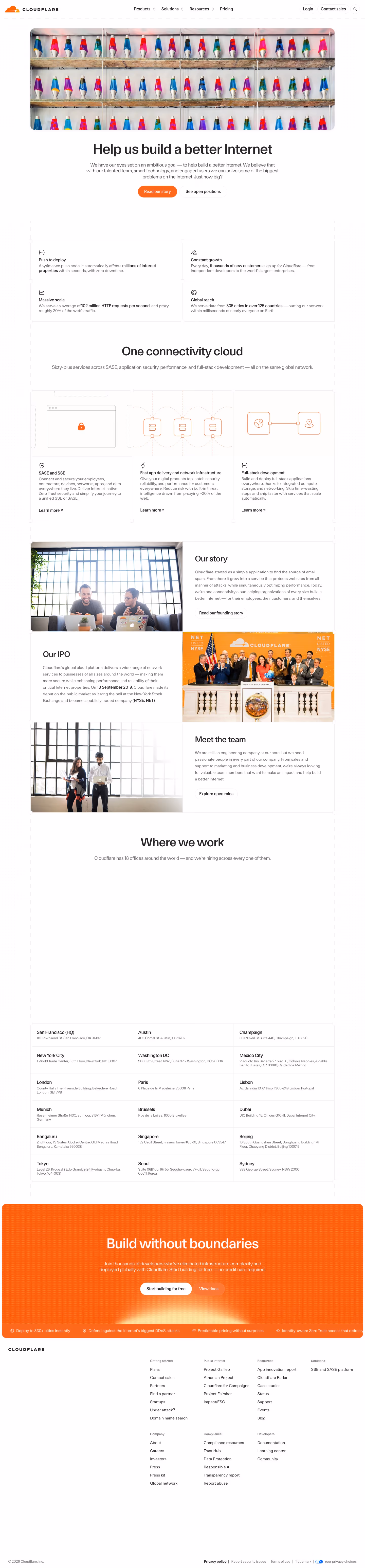 Cloudflare About Us section design