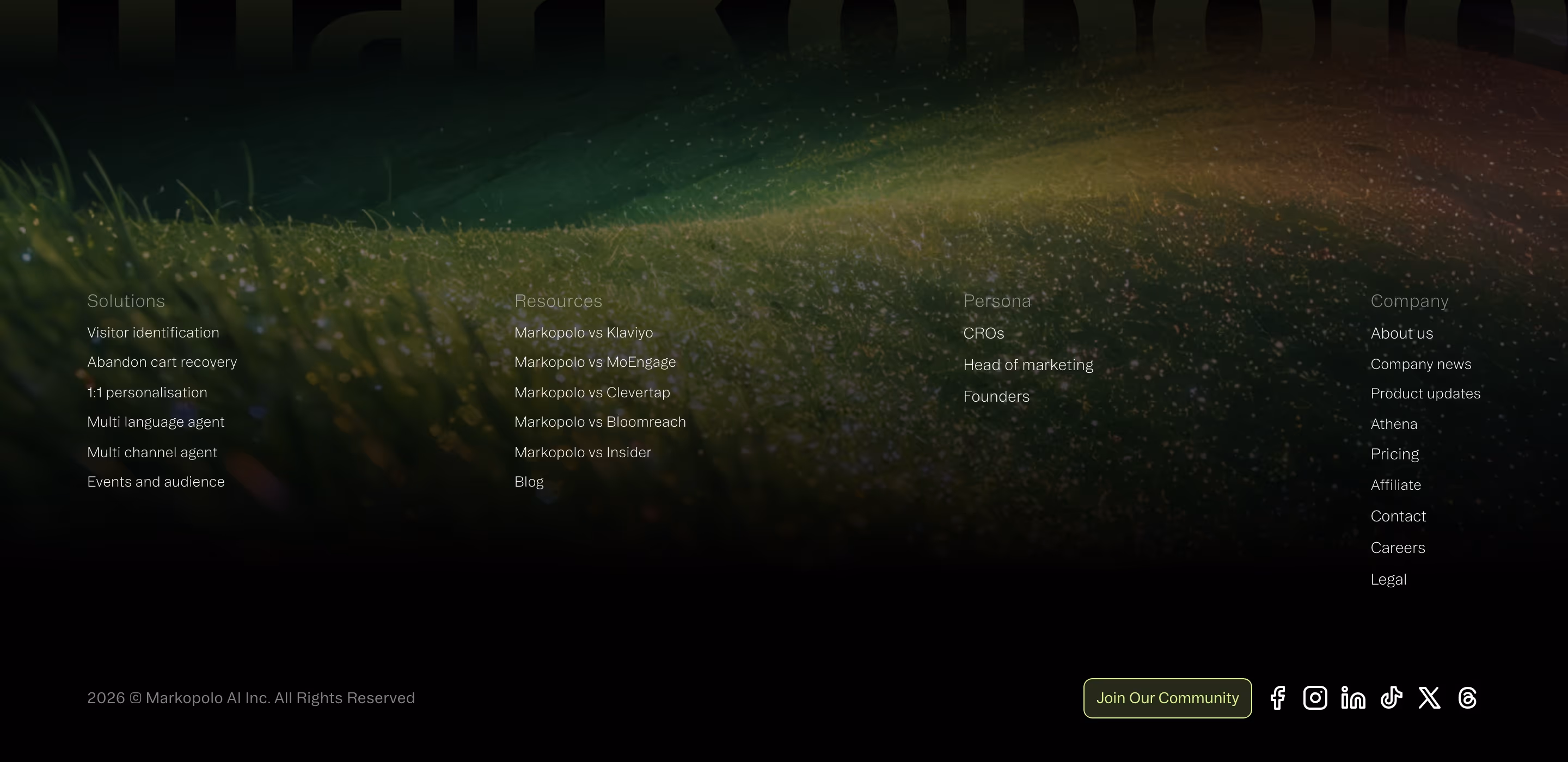 Markopolo Footers section design
