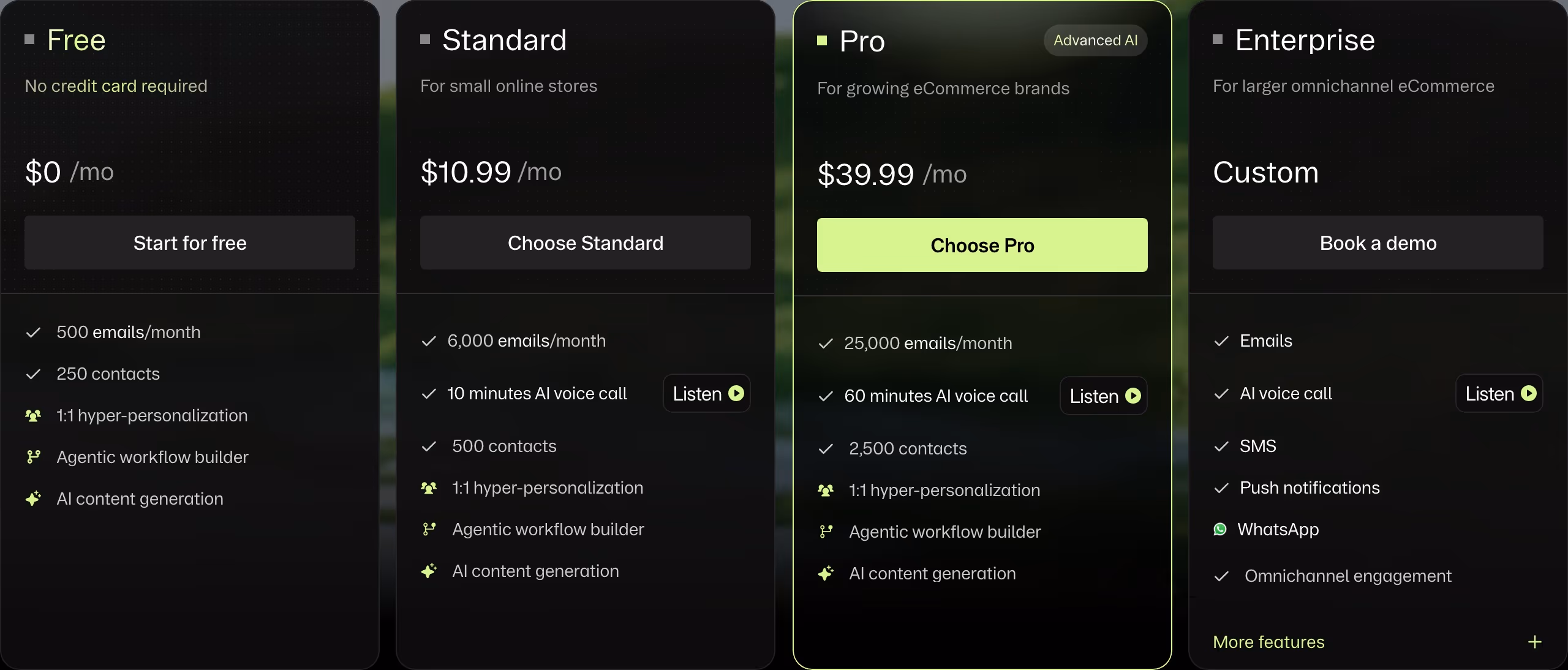 Markopolo Pricing section design