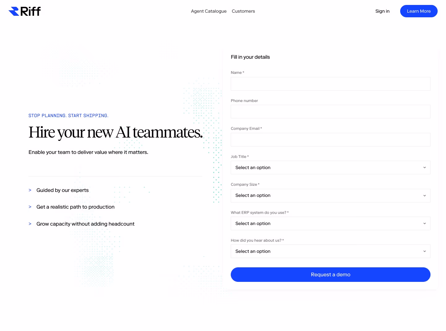 Riff contact us design — Logistics & Supply Chain