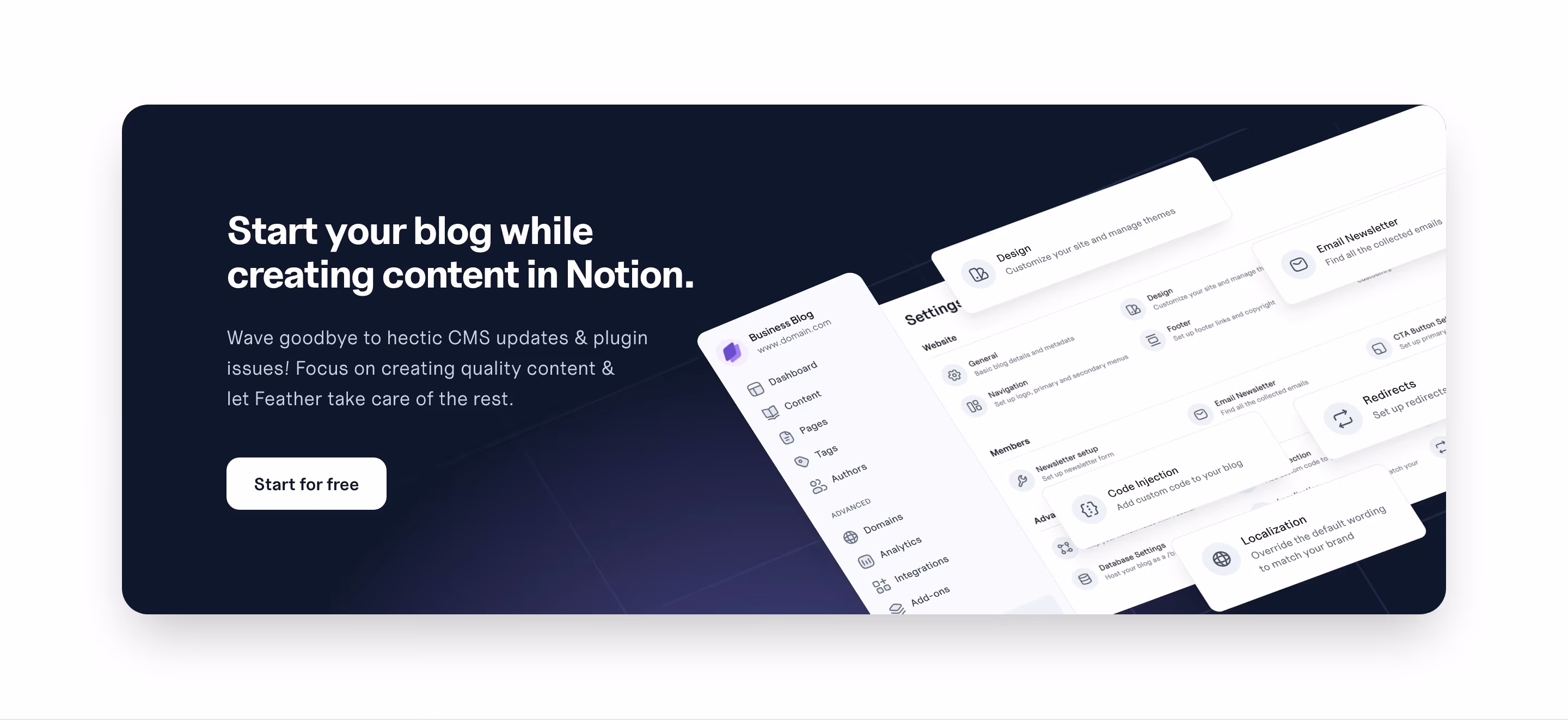 Feather cta design — Marketing