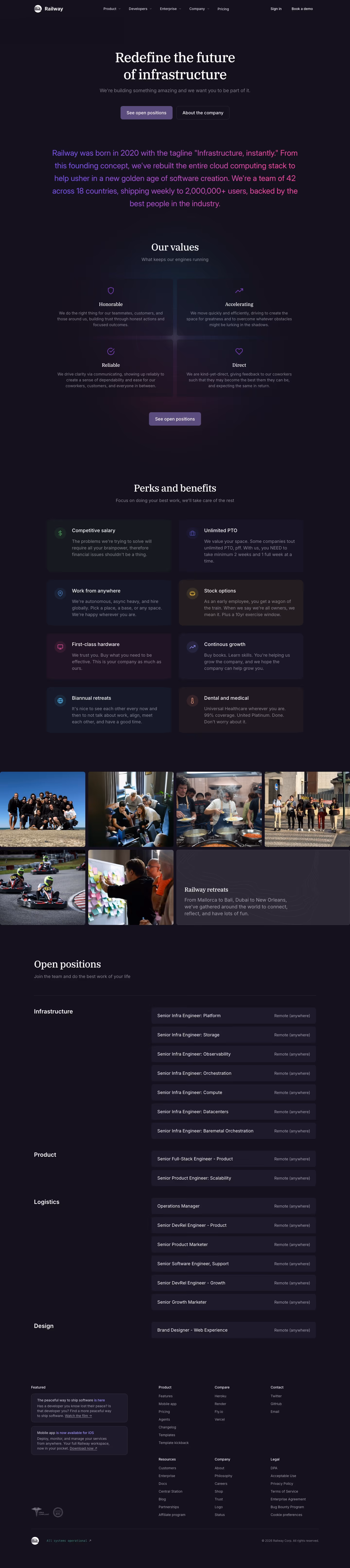 Railway Careers pages section design