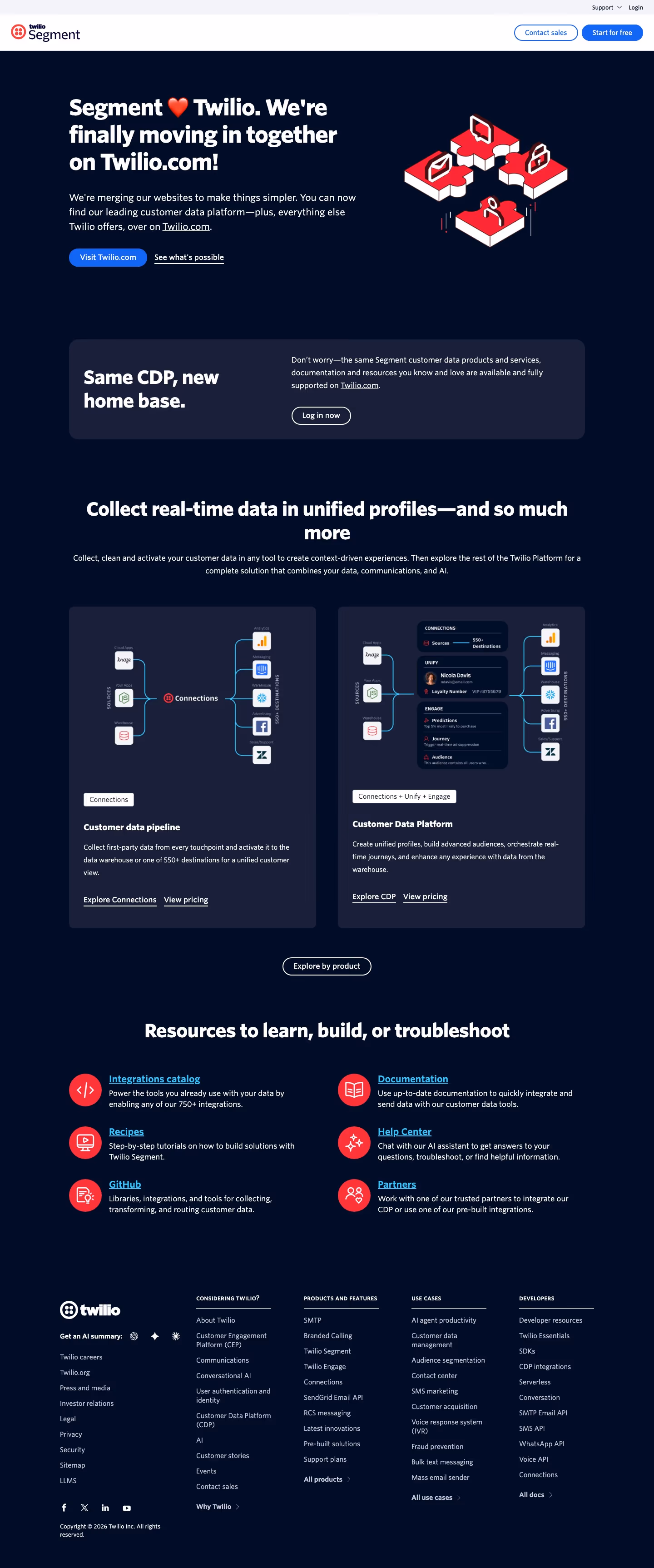Segment landing page design — Analytics