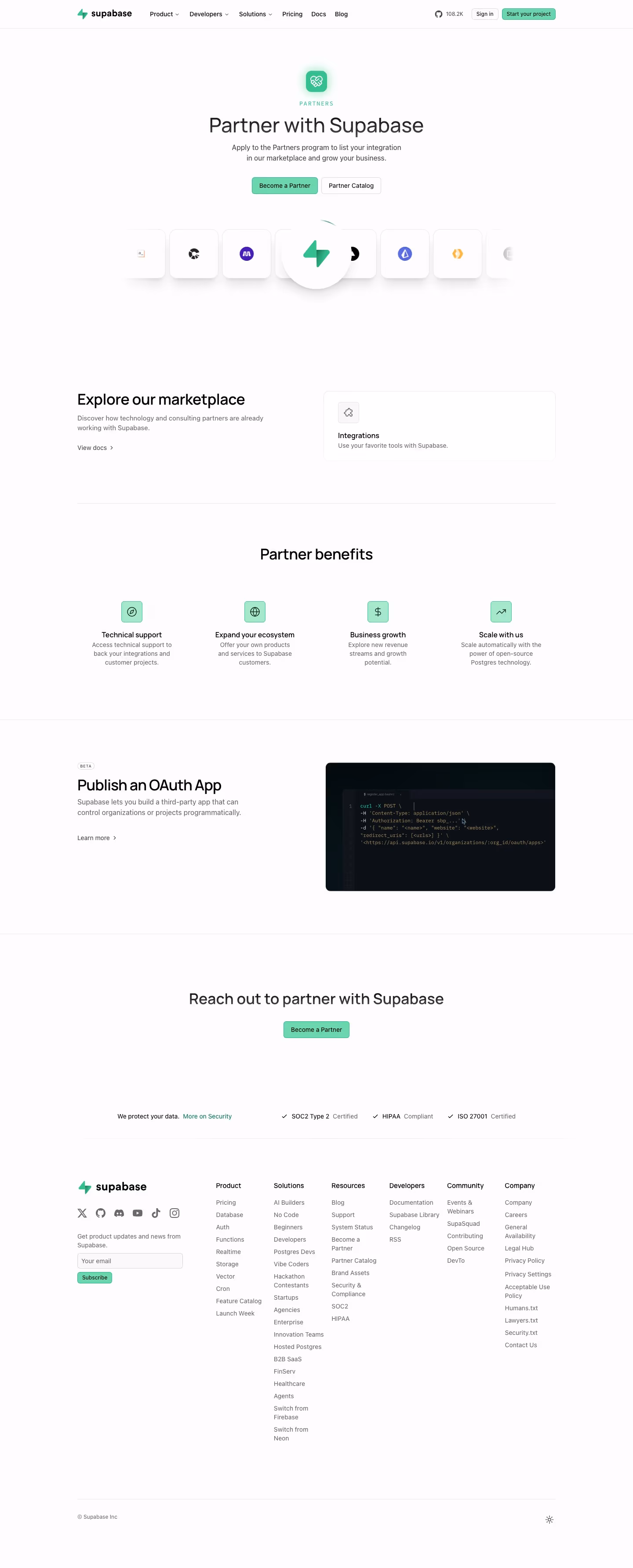 Supabase affiliate — Infrastructure