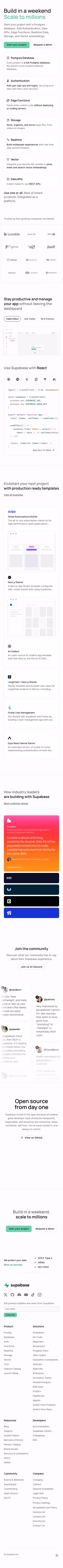 Supabase mobile design — Infrastructure