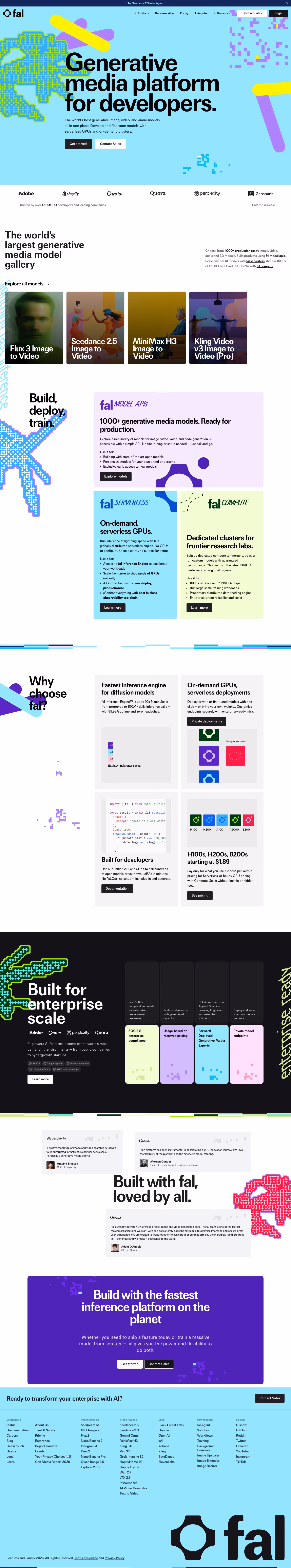 Fal landing page design — Developer Tools