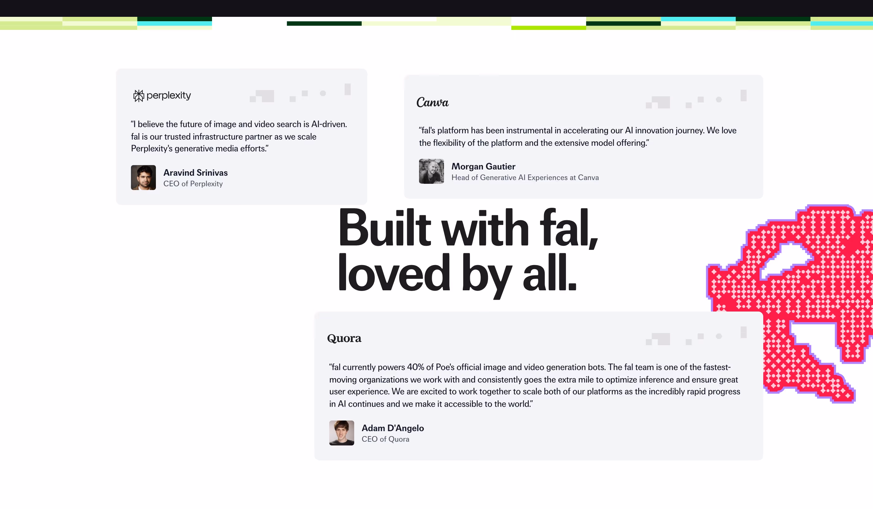 Fal testimonial design — Developer Tools
