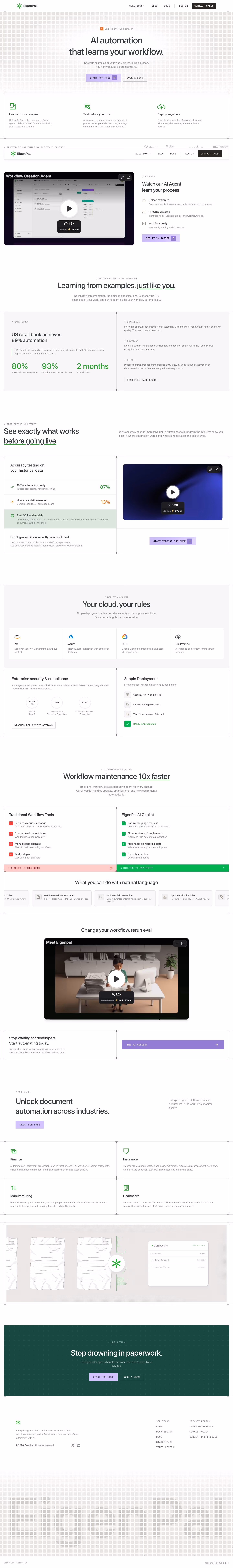 Eigenpal landing page design — AI