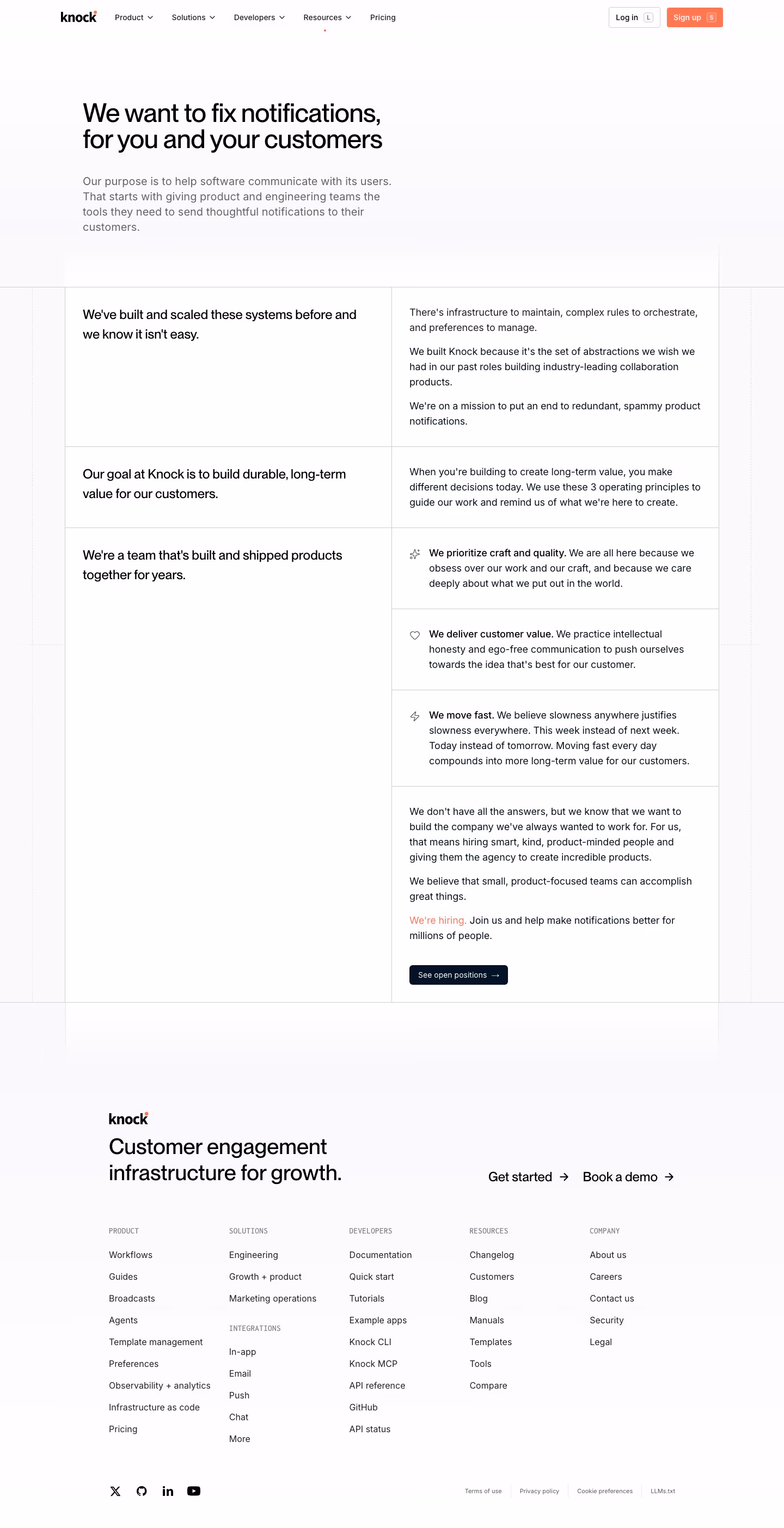 Knock About Us section design