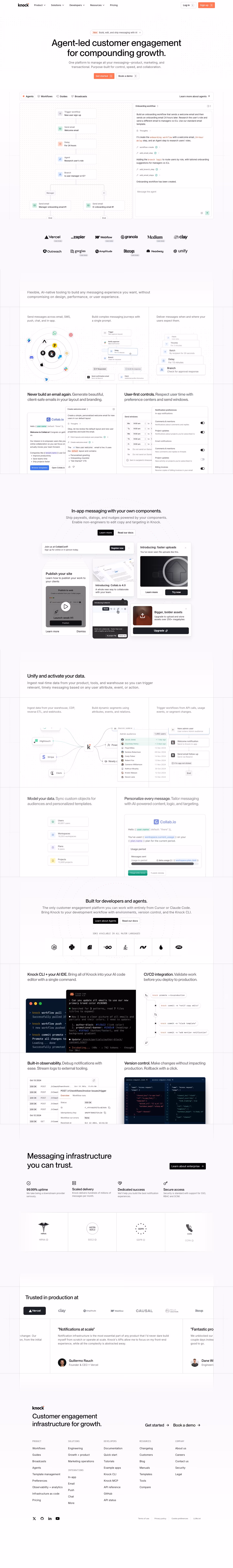 Knock landing page design — Developer Tools