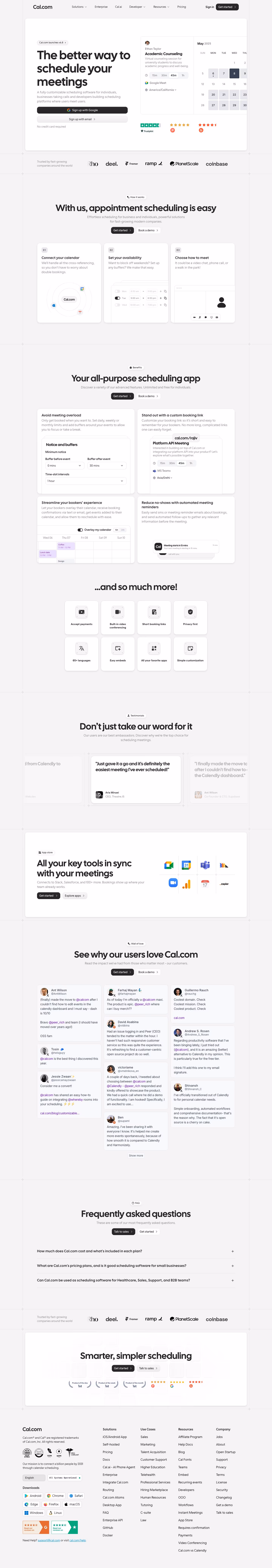 Cal landing page design — Productivity