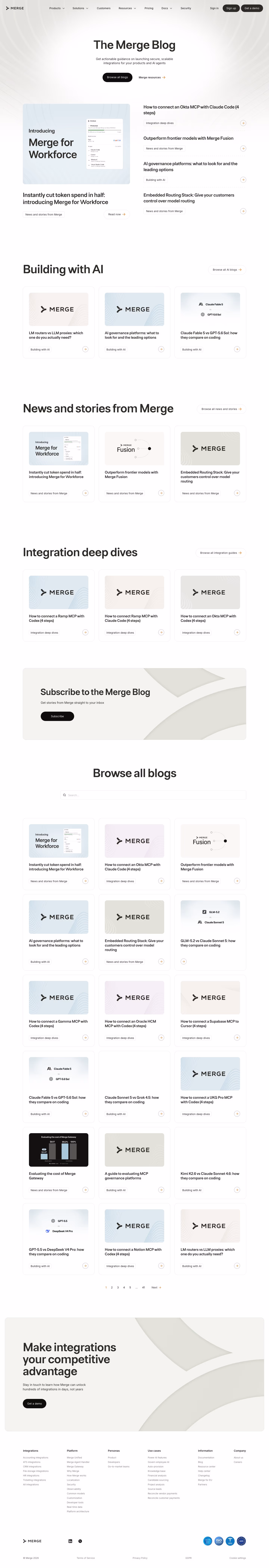 Merge Blog pages section design