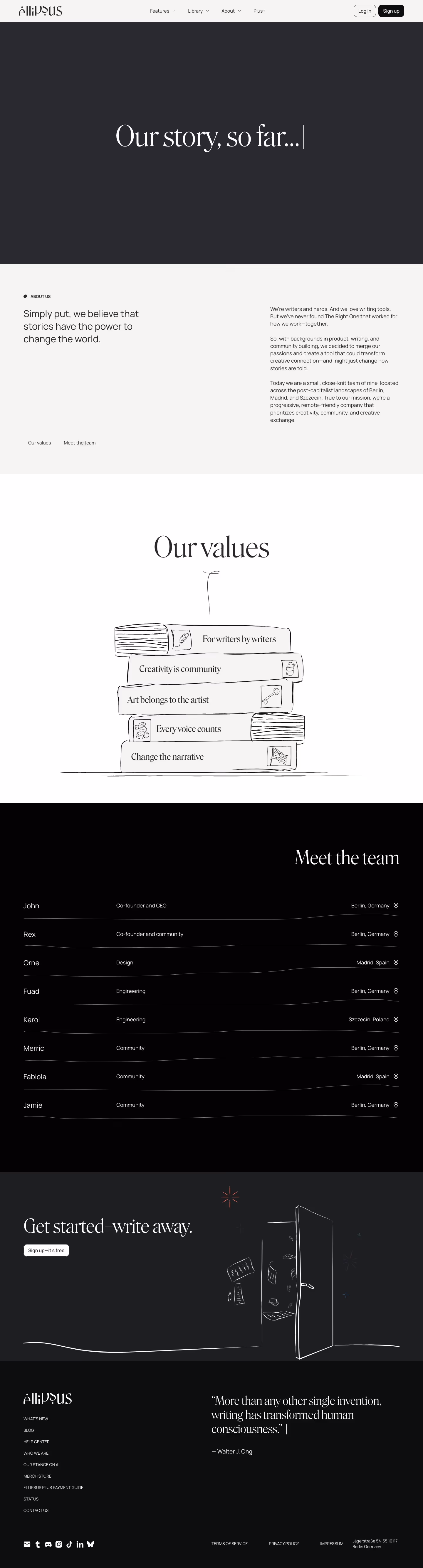 Ellipsus About Us section design