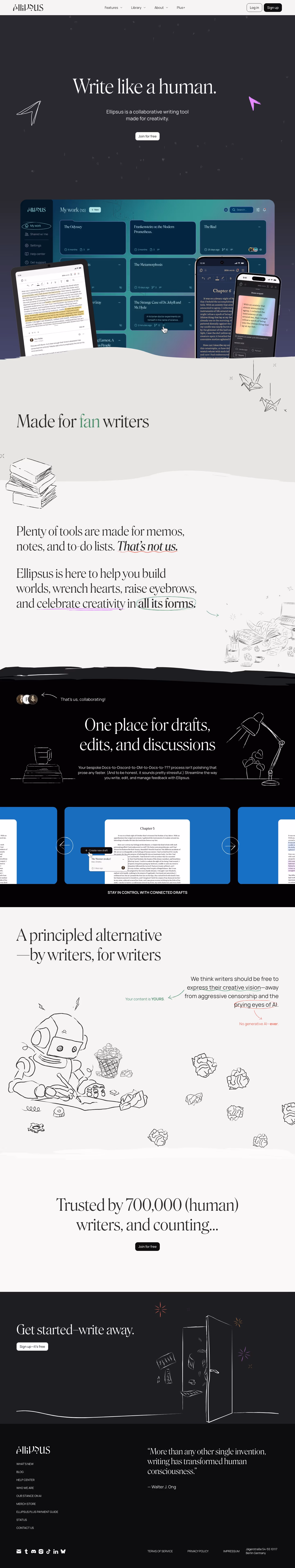 Ellipsus landing page design