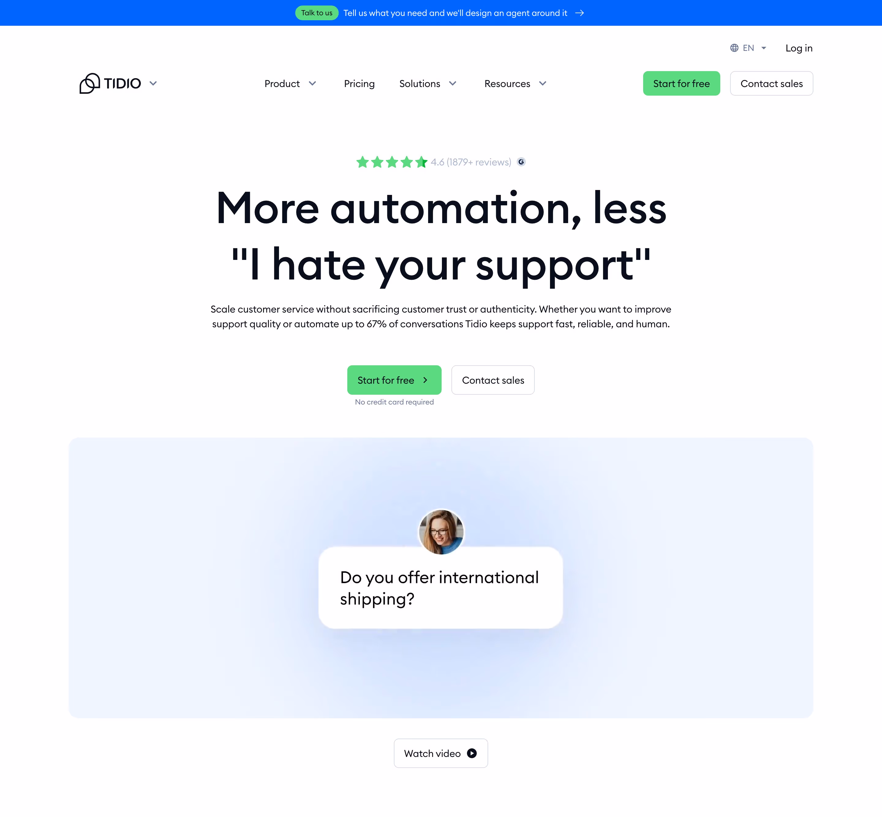 Tidio Heroes section design