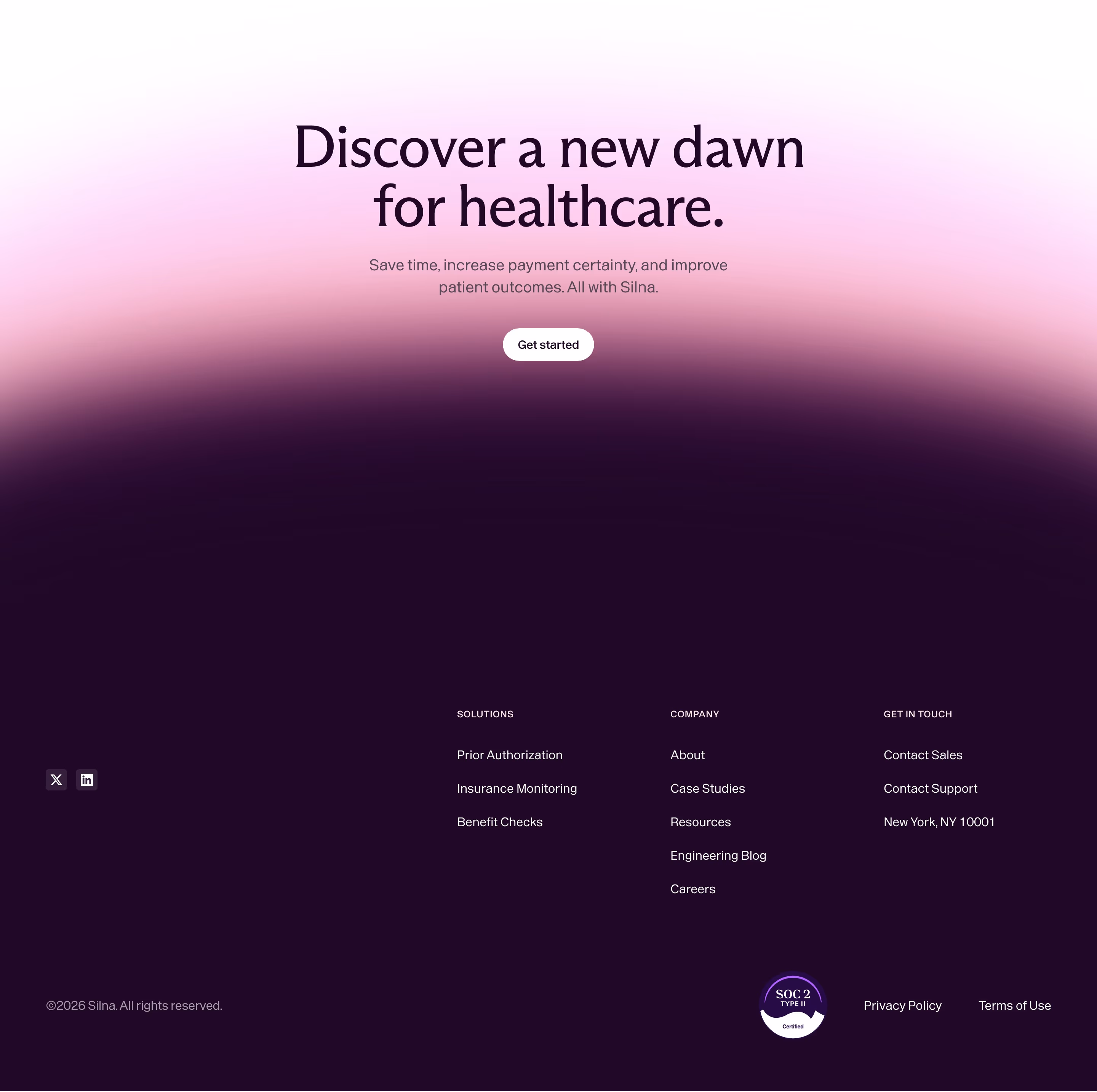 Silnahealth Footers section design
