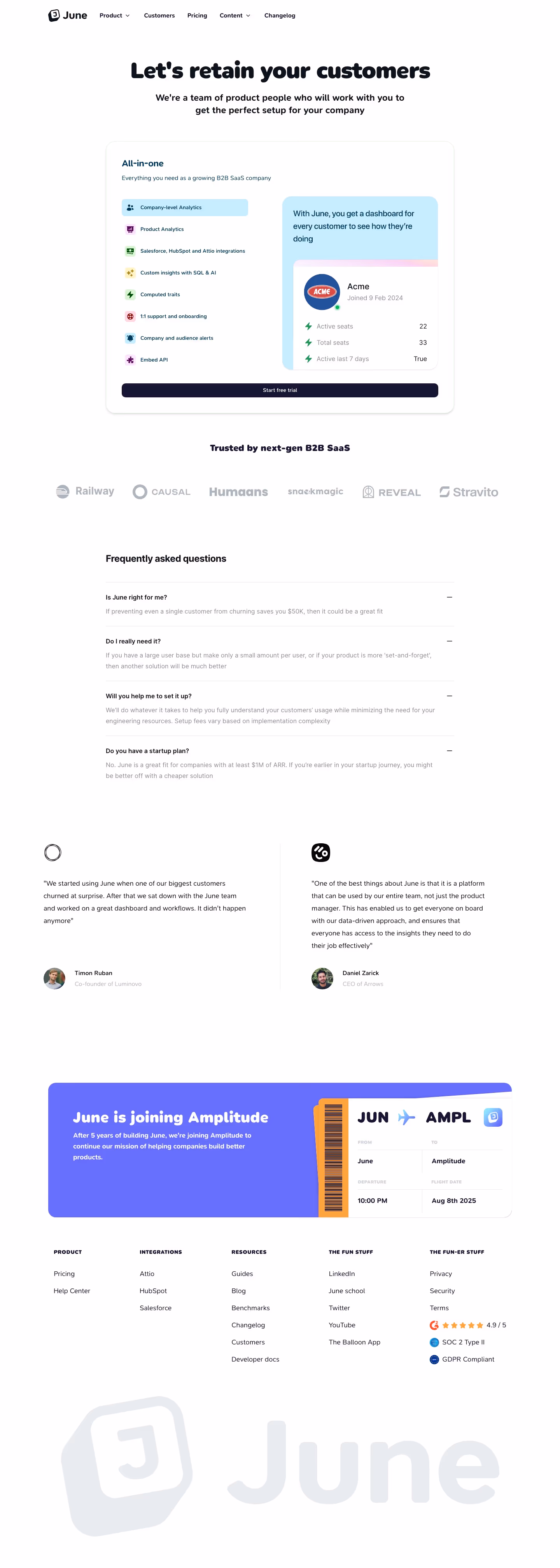 June Pricing & Plans section design