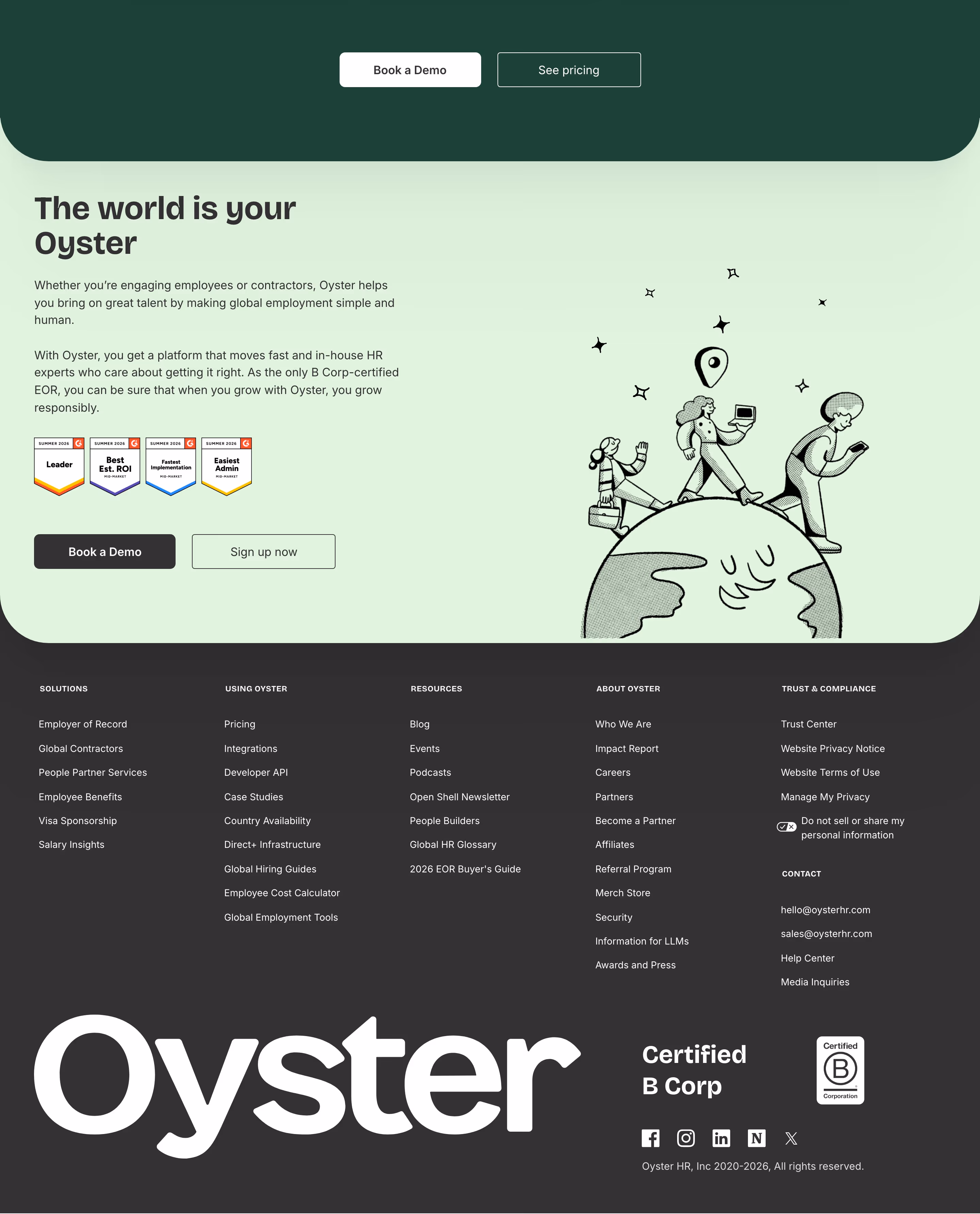 Oysterhr Footers section design