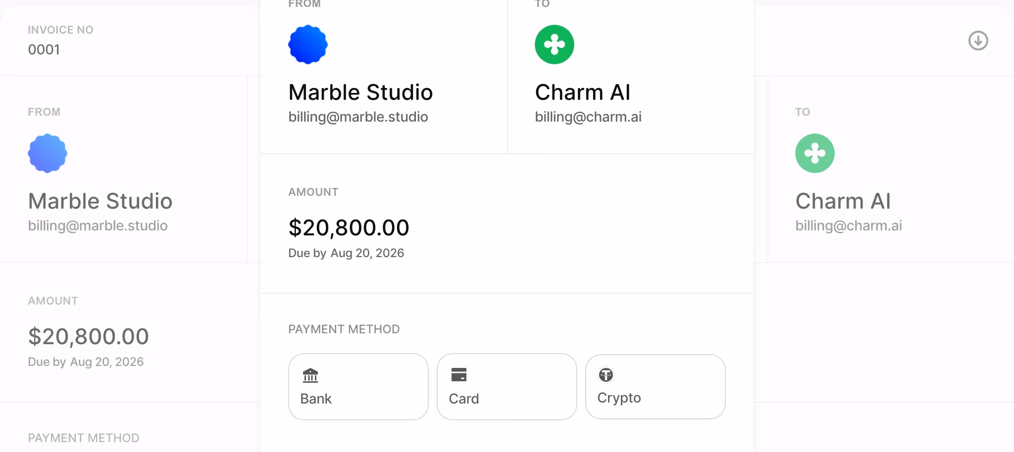 Acctual Pricing section design
