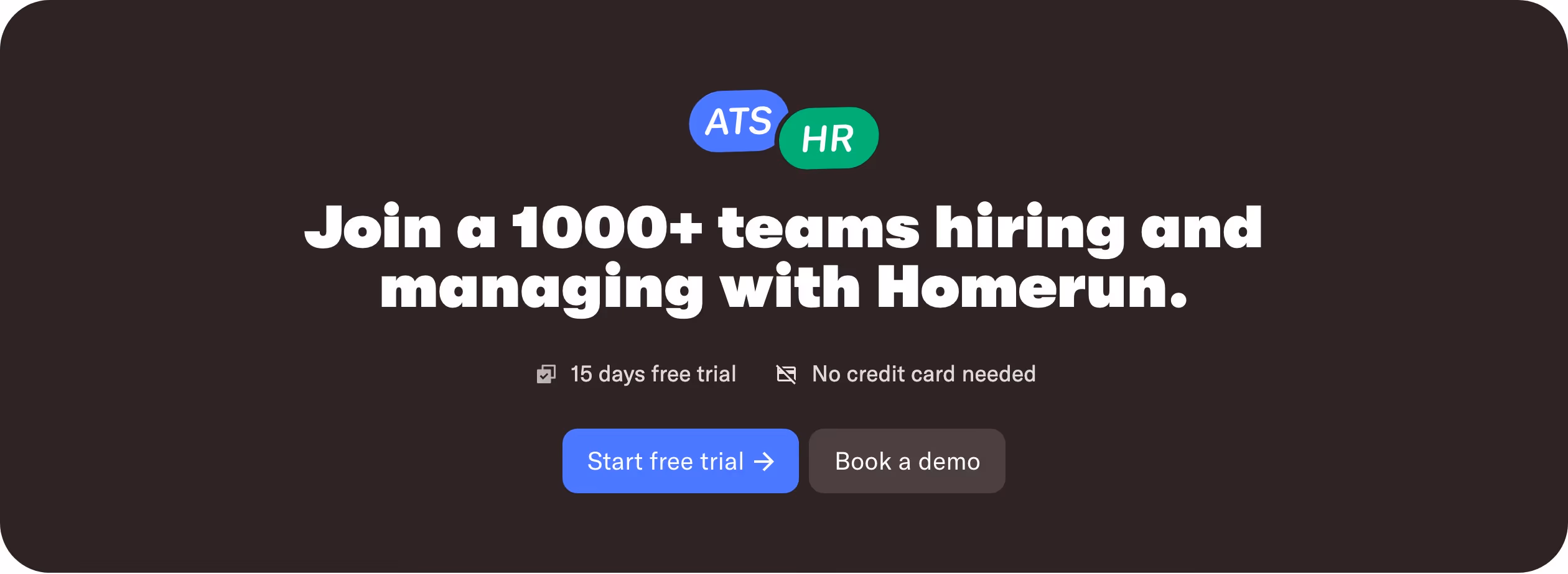 Homerun CTAs section design