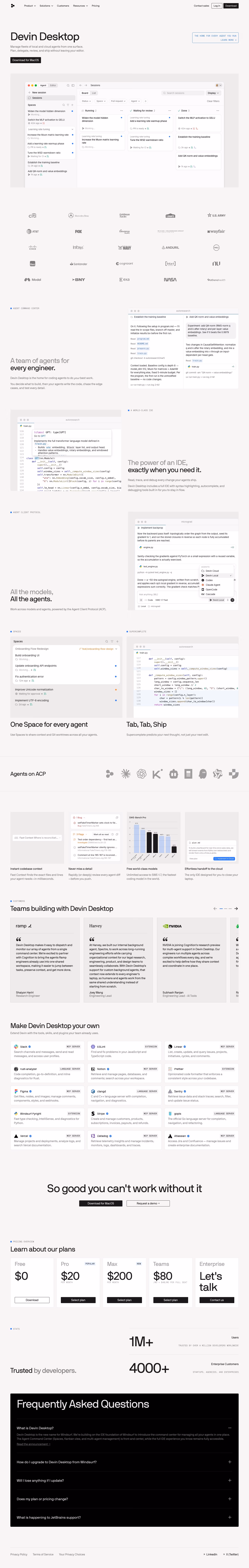 Windsurf landing page design — Developer Tools