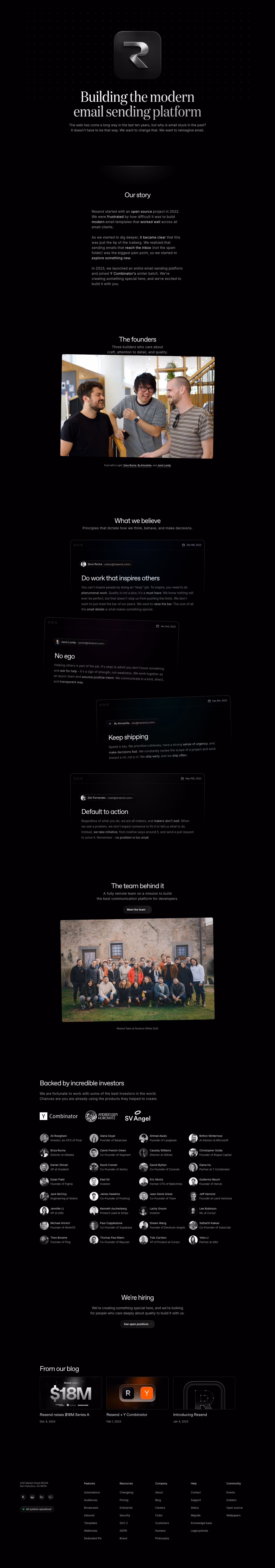 Resend About Us section design