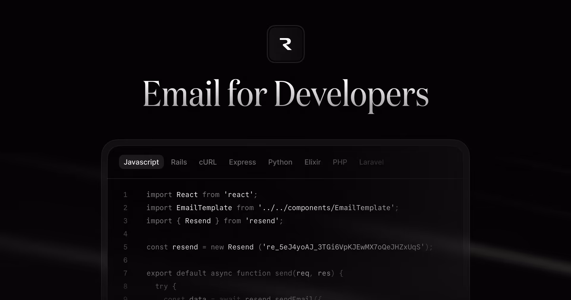 Resend og image design — Developer Tools