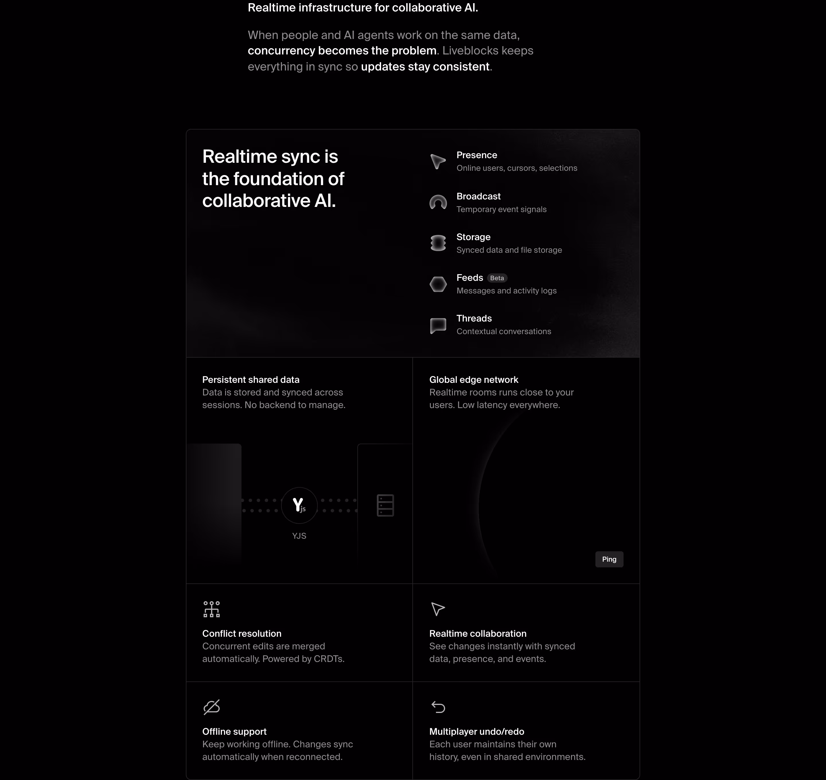 Liveblocks Features section design