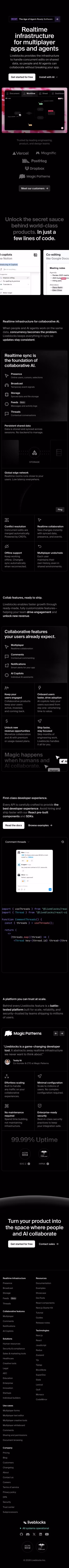 Liveblocks mobile design — Developer Tools
