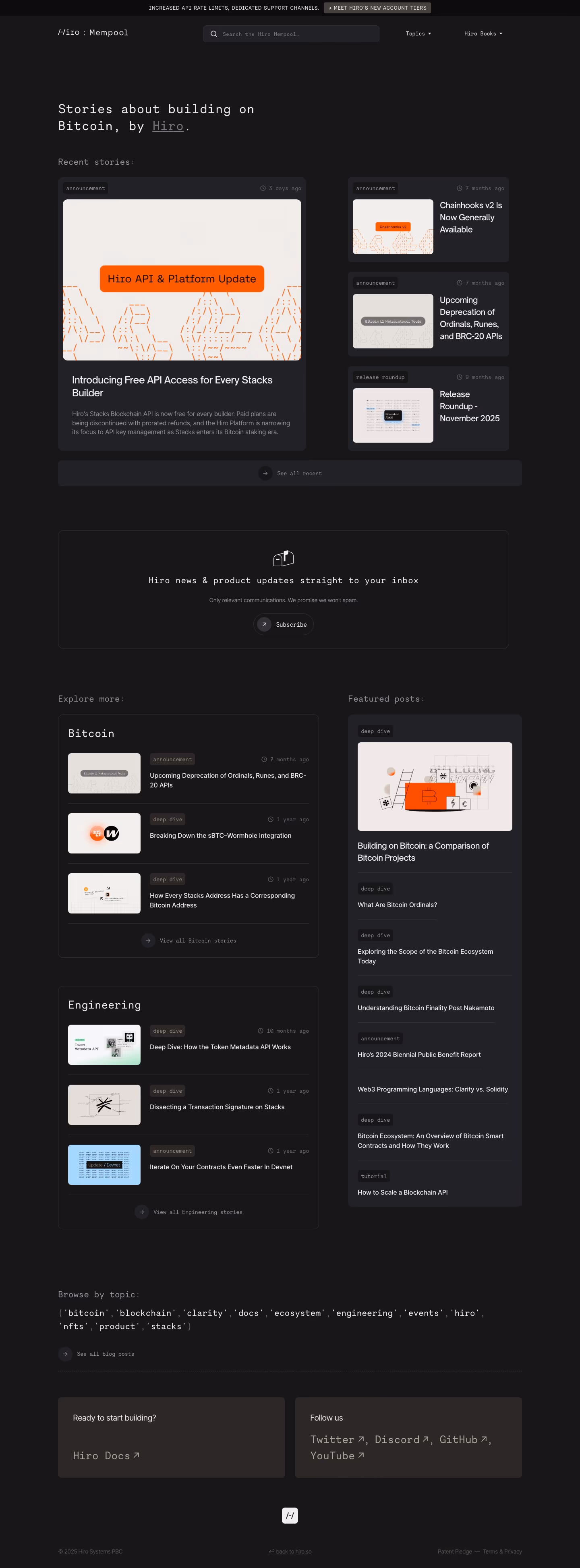 Hiro Blog pages section design