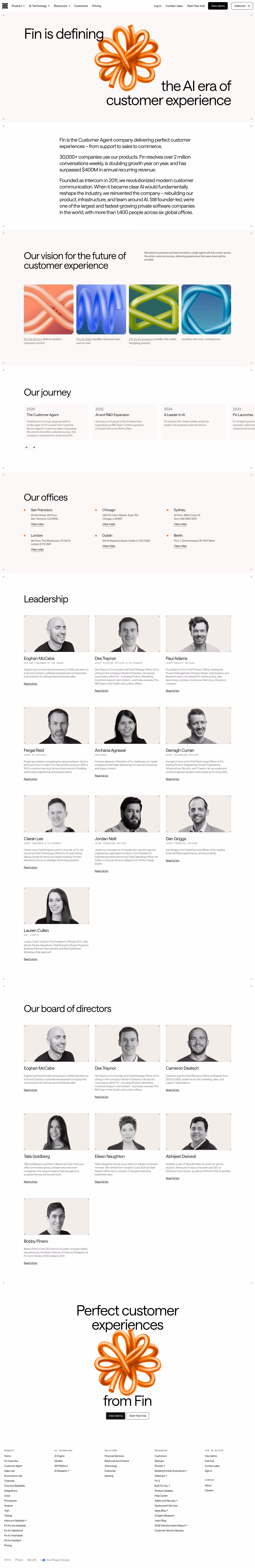 Intercom About Us section design